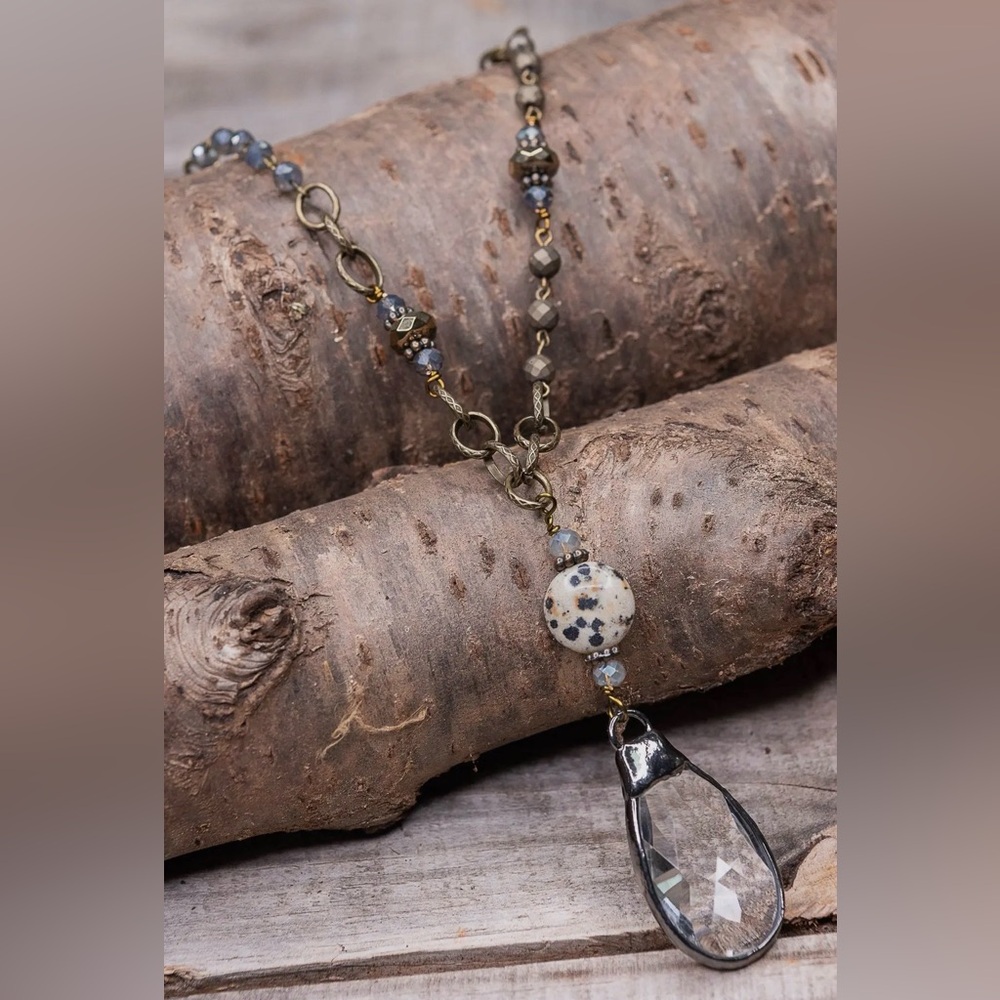 Delicate Two-Tone Gold & Silver Layered Pendant Necklace - Picture 4 of 4